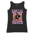 thumbnail image 5 of Blame it All On My Roots Women's Tank Top Vintage Country Fair Rodeo Cowgirl, 5 of 7