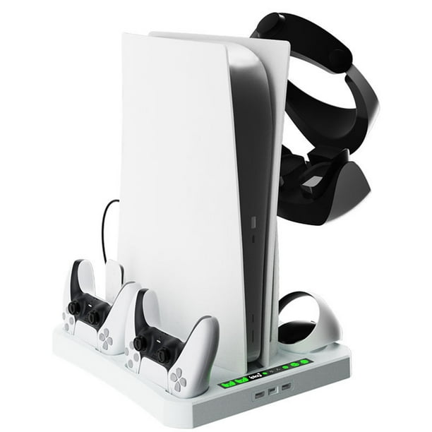 OIVO Support PS5 avec Ventilateur de Refroidissement et Support de Casque,  Chargeur Manette PS5 pour Manette PS5, Gain de Place 10 Stockage de Jeux