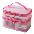 thumbnail image 1 of 1 bolsa de lavado multifuncional y simple, bolsa de red de maquillaje portátil y de gran capacidad, color rosa, 1 of 5
