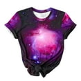 thumbnail image 6 of Penkiiy Galaxy Printed Shirt,Womens 3D Top Blouse Novelty Graphic Breathable Quick Dry Sleeveless Beach T-Shirt 2XL Purple, 6 of 7