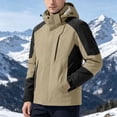 thumbnail image 2 of StSilkitty Men's Rain Jacket Color Block Long Sleeve Full Zip Windbreaker Waterproof Hooded Raincoat with Pockets, 2 of 9