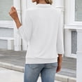 thumbnail image 3 of Lumtrix Womens Polo Shirts 3/4 Sleeve Collared Tops Business Casual Tops Collared V Neck Dressy Blouses Loose Fit White 2XL, 3 of 6