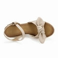 thumbnail image 3 of SHIBEVER Espadrilles for Women Open Toe Buckle Ankle Strap Wedge Heels Sandals Dressy Summer Comfy Platform Sandal Shoes Beige 8.5, 3 of 5