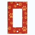 thumbnail image 5 of Metal Light Switch Plate Cover Puppy Dog Paw Prints Burnt Orange DOG032, 5 of 13