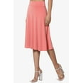 thumbnail image 3 of Women's Simple Foldover Stretch A-Line Flared Knee Length Skirt Comfy Stylish, 3 of 7
