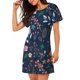 thumbnail image 2 of Disketp Colorful Flowers para Camisón Corto de Manga Corta para Mujeres, Camisón Cómodo con Escote Redondo, Bonito y Confortable, 2 of 6