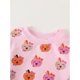 thumbnail image 4 of Suealasg Newborn Girl Halloween Outfit Cute Pumpkin Print Bodysuit Long Sleeve Sweatshirt Romper +Headband Baby Girl Halloween Clothes, 4 of 8
