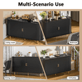 thumbnail image 7 of Waleaf 55" Sideboard Buffet Cabinet with Tambour Sliding Doors, Mid-Century Modern Fluted Console Table for Coffee Bar & Dining Room, 7 of 7