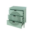 thumbnail image 6 of 3 Drawers Hollow-Carved Accent Cabinet, Delicate Life Furniture of Drawers Cabinet, 3 Drawer Cabinet with Solid Wood Legs for Bedroom Living Room Entryway, Light Green, 6 of 9