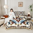 thumbnail image 4 of Manfei Boys Girls Bohemian Aztec 2pcs Bedding Comforter Set,Exotic Style Twin Comforter Sets,Black Brown Blue Breathable Bedding Set,Microfiber Bedroom Decor,Reversible, 4 of 8