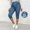 *Blue, variant on ClodeEU Women's Faux Denim Capri Pants with Faux Pockets, Casual Cropped Trousers Black,Womens Plus S