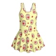 thumbnail image 4 of Uourmeti Cartoon Hedgehog & Apple Print Girls Skirted One-Piece Swimsuit - Quick Dry, Stretchy Swim Dress for Beach & Pool Vacations, 4 of 8