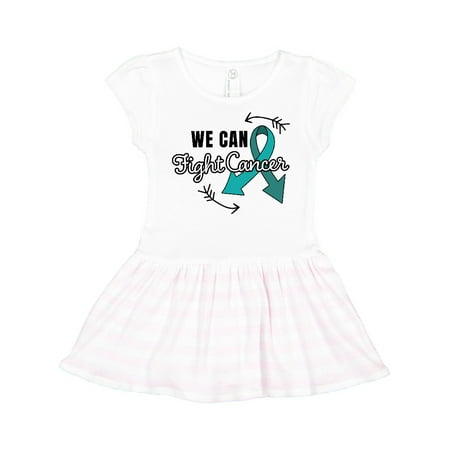 

Inktastic We can Fight Cancer Ovarian Cancer Awareness Gift Toddler Girl Dress