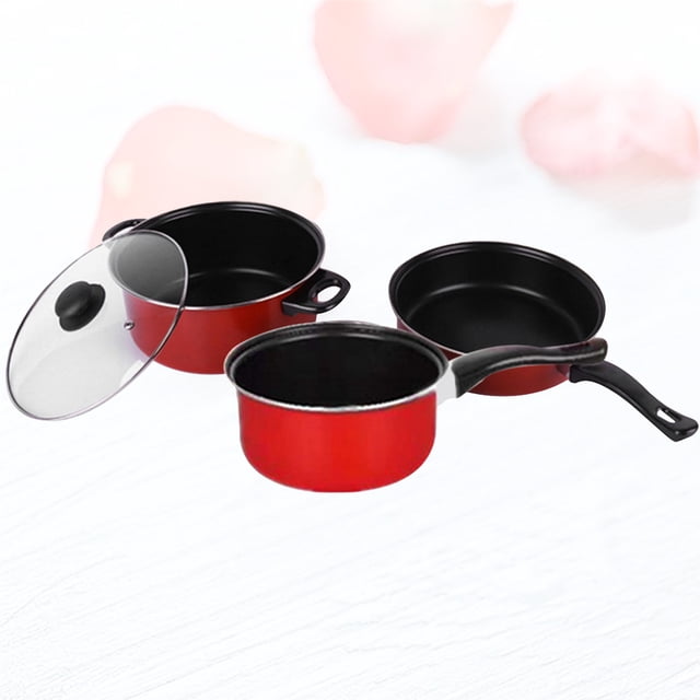 unbranded 3pcs Non Stick Soup Pot Cook Tool Plastic Non Stick Frying Pans for Home Daily Use