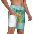 thumbnail image 2 of Kdxio Usa Tourist Map Print Men'S Swim Trunks With Compression Liner 7 Inch Inseam Quick Dry Swim Shorts, 2 of 7