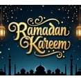 thumbnail image 5 of LUUFILx Ramadan Kareem Banner Moon Lanterns Hanging Starry Night Backdrop Islamic Celebration Party Prop Eid Decoration Religious Event Supplies Background, 5 of 9