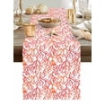 thumbnail image 5 of Watercolor Ocean Orange Coral on White Table Runner 13x70in Non-Slip Cotton Linen Table Runners, Summer Botanical Dresser Scarves TableRunner for Dinner Kitchen Dining Wedding Party, 5 of 9