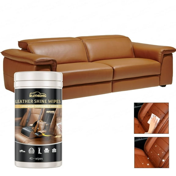 2024 New - Leather Cleaner Conditioner Wipes With Protection Cracking Or Fading Of Leather Couches Car Seats Shoes Purses