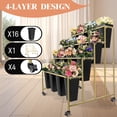 thumbnail image 6 of 4-Tier Metal Flower Bar Stand with 16 Durable Buckets, Sturdy Gold Flower Stand, Heavy Duty Moving Flower Display Stand for Cozy Living Room, 6 of 9