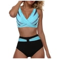 thumbnail image 4 of Huesdet Women Two Piece Swimsuit Sexy Swimwear Halter String Triangle Bikini Sets(A-Mint Green,S), 4 of 9