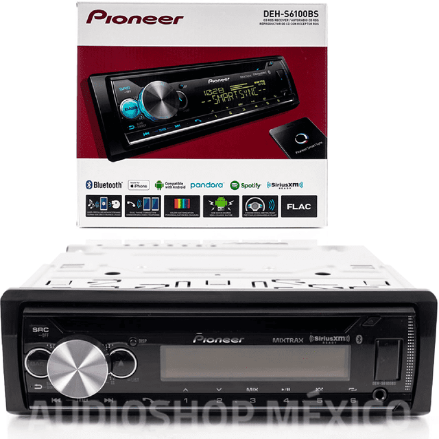 Autoestéreo 1 DIN Pioneer DEH-S6100BS CD MP3 Bluetooth RGB LED Modelo 2019 Pioneer DEHS6100BS