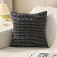 thumbnail image 2 of Njshnmn Throw Pillow Covers Summer, Decorative Square Outdoor Corduroy Pillowcase, 18" x 18", Grey, 2 of 7