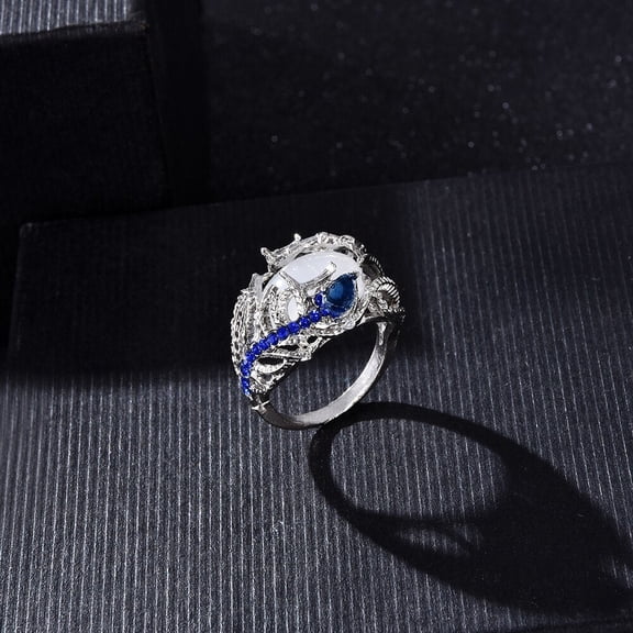 Womens Elegant Flower Ring with Moonstone Electroplated Alloy Fashion Jewelry Adds Nature Inspired Beauty to Outfits Trendy Ring Statement Ring