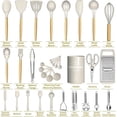 thumbnail image 2 of 34PCS Silicone Cooking Utensils Set with Holder, Heat Resistant Black Wooden Handles for Nonstick Cookware Kitchen Gadgets Tools, 2 of 7