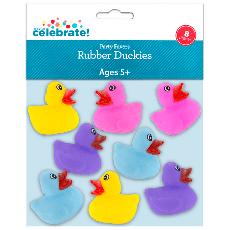 Way to Celebrate Mini Rubber Duckies Party Favors 8 Pack
