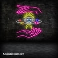 thumbnail image 3 of Glowneon Hand Eyes Planet Neon Sign, Magic Hands Eye Neon, Galaxy Hands Eye Led Sign, Universe Hand, 3 of 4