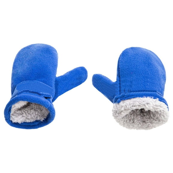 Likimi Toddler Kids Boys Girls Gloves Solid Color Thick Thermal Soft Gloves Fall Winter Gloves Size 1-2 Years Blue