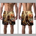 thumbnail image 3 of luoweisi Men's Beach Shorts Quick Dry Swim Trunks with Mesh Lining Easter Rabbit L, 3 of 5