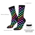 thumbnail image 4 of Hirioo Rainbow Hearts Pattern Adult Middle Tube Socks Breathable Sock Non-Pilling,Contrasting Color Design, 4 of 6
