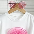 thumbnail image 5 of Wxirdiow Cute Outfits for Girls' 2 Piece Outfit Set Cropped Short Sleeve Top & Cargo Wide Leg Pants Casual Summer Outfits Hot Pink Size,5-6 Years, 5 of 7