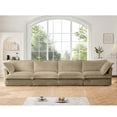 thumbnail image 5 of Gewnee Deep Seat Slipcovered Oversize 4 Seater Sectional Sofa Couch with Removable Cover,Comfy Camel Corduroy Fabric for Living Room, 5 of 24
