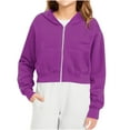 thumbnail image 7 of Trupants Toddler 4-5T Purple Cropped Zip Up Hoodie - 100% Polyester, Soft & Easy-Care, Kangaroo Pockets, Ribbed Cuffs for Casual/School Wear, 7 of 7
