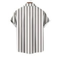 thumbnail image 5 of uublik Mens Button Up Shirts Short Sleeve Short Sleeve Button-Up Striped Dress Shirts Summer Beach Shirt Brown L, 5 of 5
