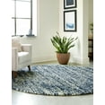 thumbnail image 5 of Unique Loom Serenity Shag Collection Area Rug - Walcott (3' 3" Round Blue/Ivory), 5 of 10