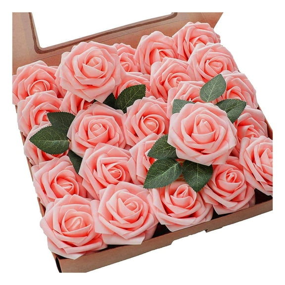 Tkrady Artificial Flowers Real Looking Roses Used For DIY Home Decoration Weddings Brides Babies Gifts 25 Piece Set