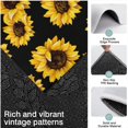 thumbnail image 3 of Black Yellow Sunflower Pattern Kitchen Rugs Sets Of 3,Kitchen Runner Rugs Non Skid Washable,Decorative Kitchen Floor Mats for Kitchen,Sink,Laundry,17"x30"+ 17"x47" + 17"x59", 3 of 6