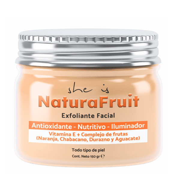 Exfoliante Facial Iluminador y Antioxidante, 150g – Con Extracto de Frutas y Vitamina E – She Is Skincare