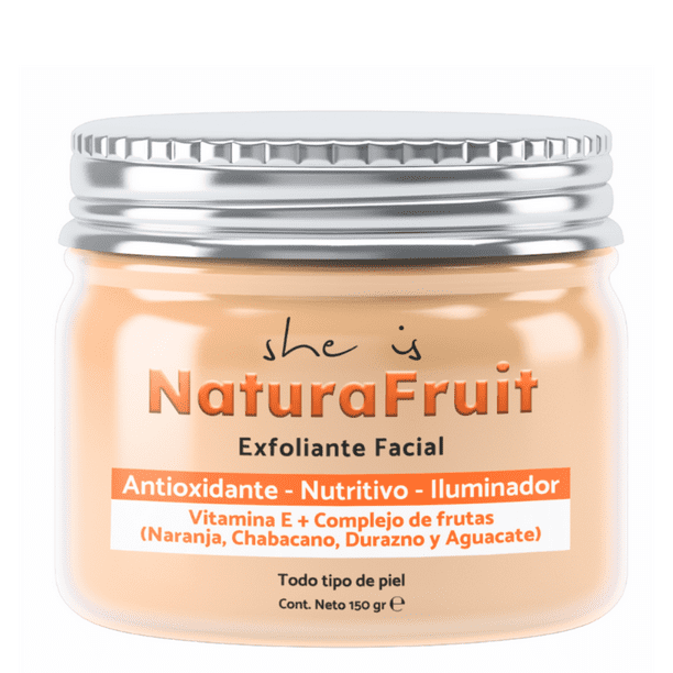 Exfoliante Facial Iluminador y Antioxidante, 150g – Con Extracto de Frutas y Vitamina E – She Is Skincare