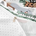 thumbnail image 4 of Castle Fairy Cute Camo Woodland Animal Duvet Cover Queen,Fox Bear Deer Puppy Pine Queen Bedding,Sage Cream White,Reversible,3-Piece,No Comforter,1 Duvet Cover and 2 Pillowcases, 4 of 6