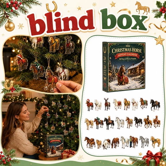 Horse Advent Calendar 2026 - 24-Day Festive Countdown, Acrylic Charms Blind Box - Gift For Horse Lovers 1Pack