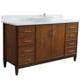 thumbnail image 4 of MCM 61" Single Round Sink Vanity with White Quartz Stone in Walnut, 4 of 12