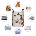 thumbnail image 4 of Daiia Floral Leopard Butterflies Round Laundry Basket with Handles Thickened Waterproof Circular hamper,Dirty Clothes Storage Basket for Bedroom,Bathroom,College Dorm-Medium, 4 of 6