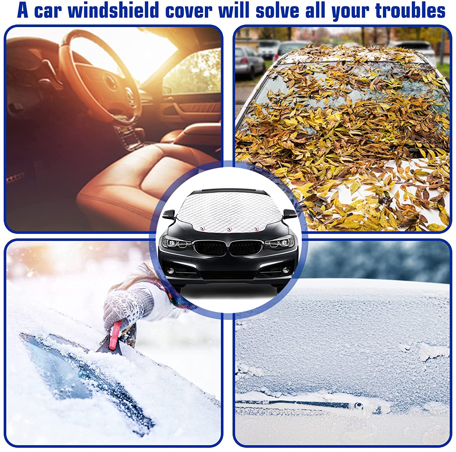 Pare-soleil Pare-brise Avant Pour Peugeot 208 (2012-2024) - Protection Anti-givre, Neige, Soleil - Repliable, Universel - 7