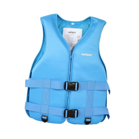 Ayudas de flotabilidad para kayak, impermeables, agradables para la piel, transpirables, con doble cincha en la espalda. L azul