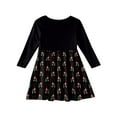 thumbnail image 4 of Abcomgle Girls Fall Dress Size Size 14-16 Casual A-Line Long Sleeve Girls T-Shirt Dresses Polka Dot Crew Neck Girls Skater Dress Flare Swing Dresses for 4-14t Kids 7-8 Years,Black, 4 of 5