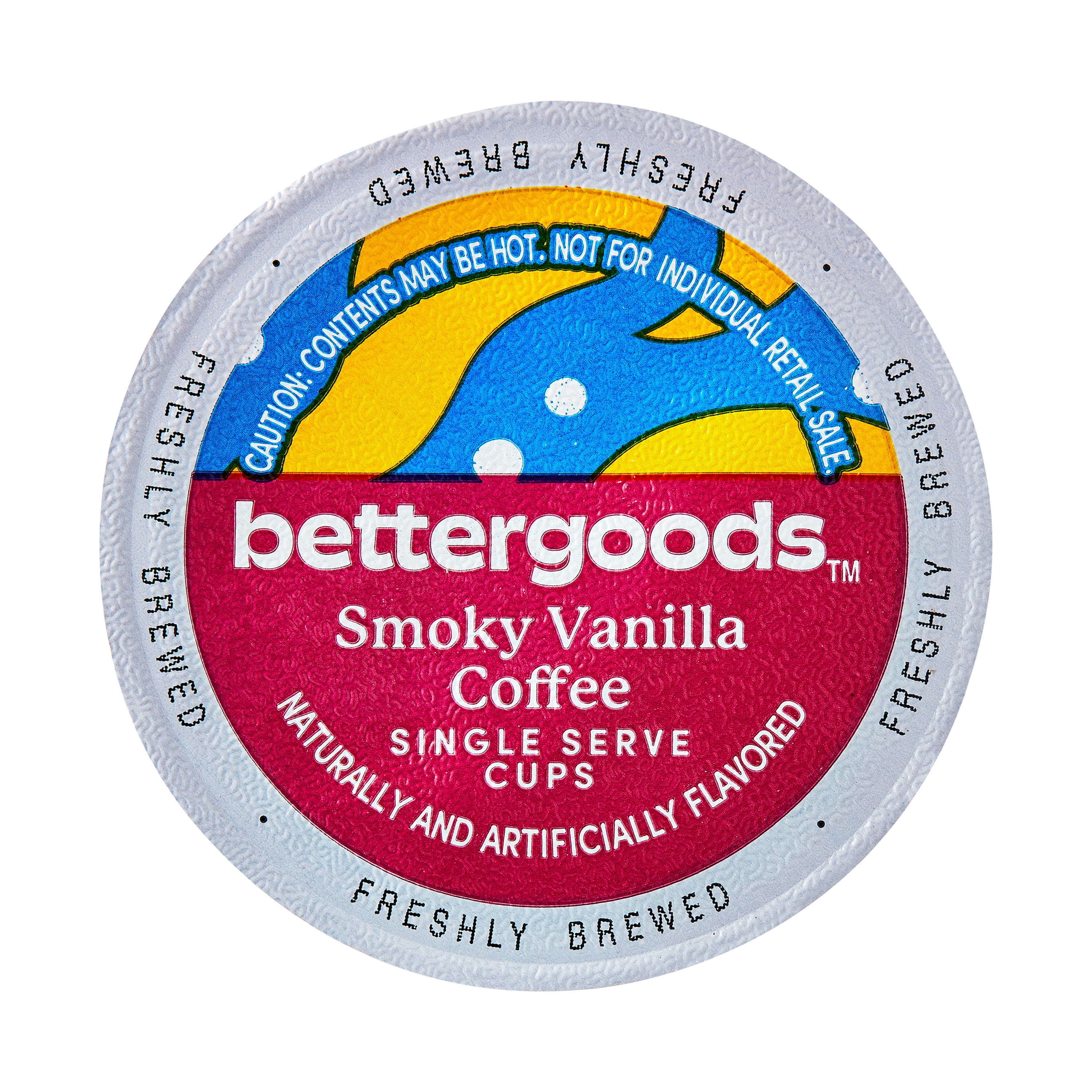 (3 pack) bettergoods Smoky Vanilla Flavored Coffee, Medium Roast, Single Serve Cups, 0.42 oz, 12 Count